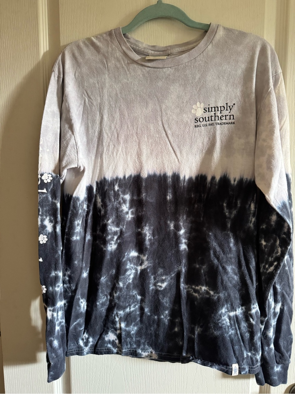 Simply Southern Shirt Womens Medium Tye Dye Long Sleeve Only Talking To My Dog